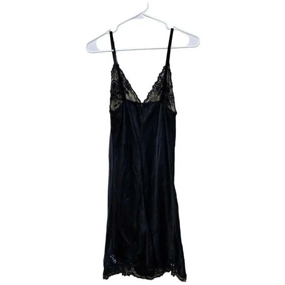 MISS NAORY of Italy Black Silk Blend Beaded Lingerie Slip US Size Small - Picture 2 of 7